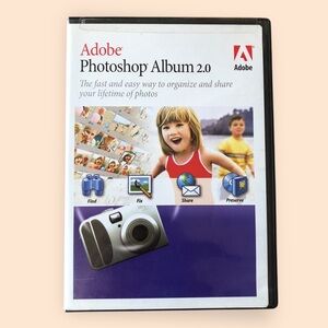 Adobe Photoshop Album 2.0 Computer Software CD Windows Open Gently Used